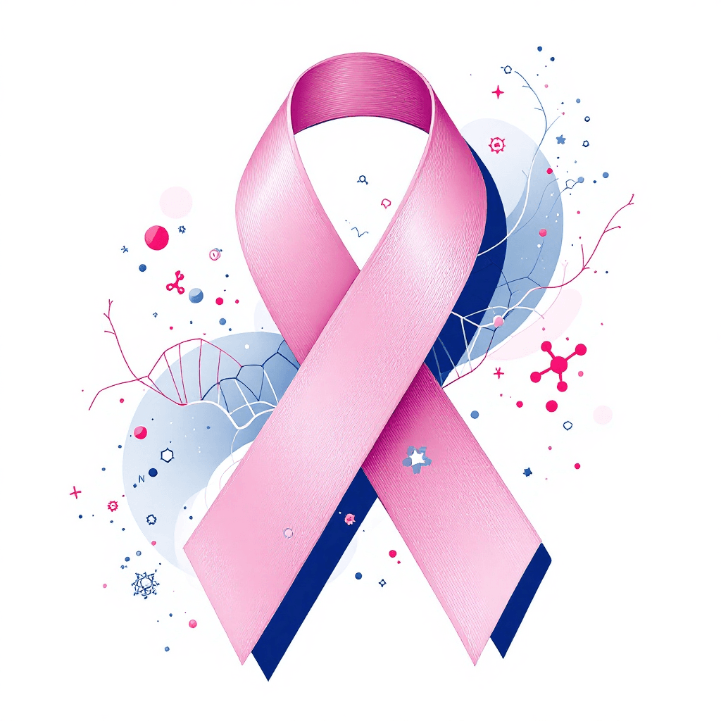 Cancer ribbon with molecular elements