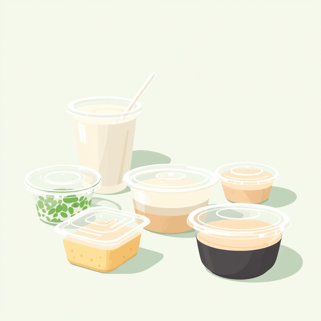 Plastic containers and food safety illustration